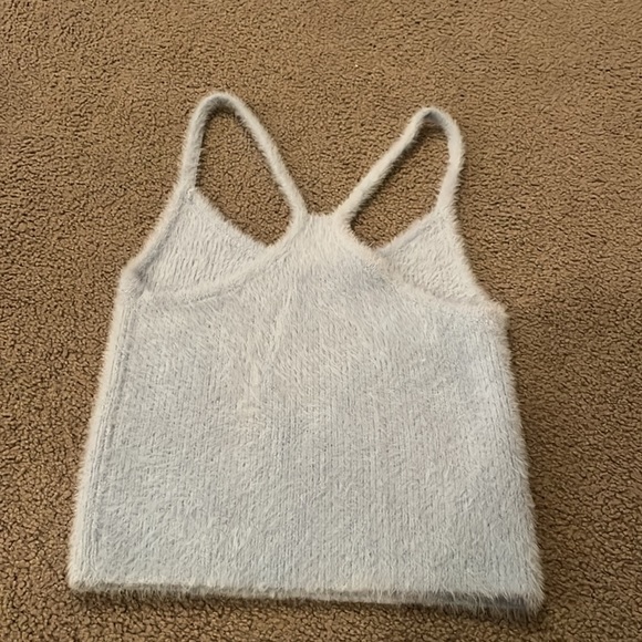 L.A hearts baby blue fuzzy cropped tank size xs - Picture 3 of 4